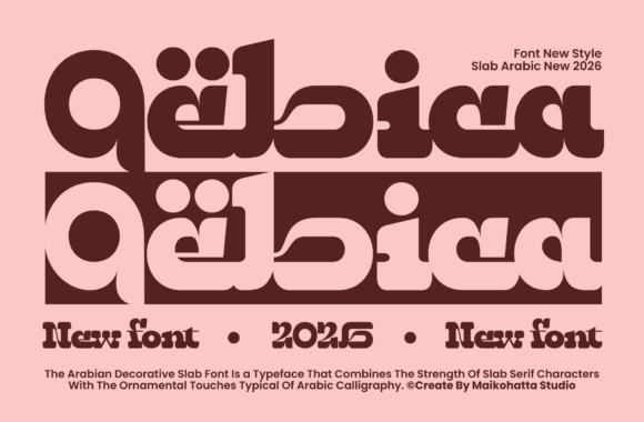 Qebica: The Bold Arabic Slab Serif for Handmade Labels and Shop Branding
